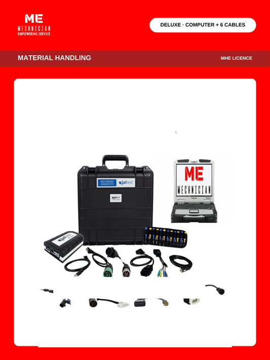 Jaltest Deluxe Forklift and Material Handling diagnostic kit — MHE licence, rugged diagnostic computer plus 6 cables