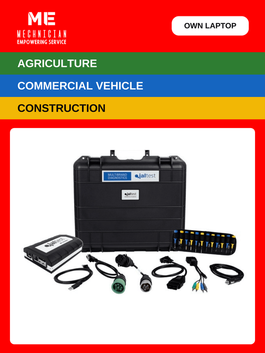 Jaltest Agricultural, Commercial Vehicle and Construction and Heavy Equipment diagnostic kit — three licences, transport hardcase, Jaltest Link interface and diagnostic cables, use your own laptop