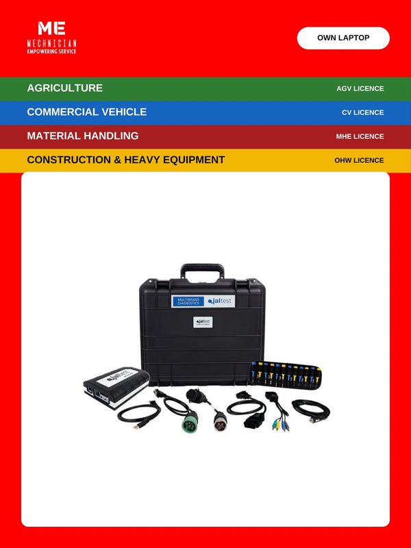 Jaltest Agricultural, Commercial Vehicle, Material Handling plus Construction and Heavy Equipment diagnostic kit — four licences, use your own laptop