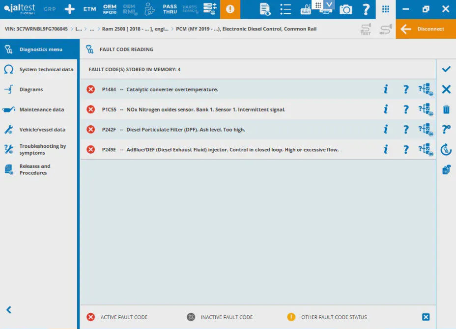 Functions of the Dodge Ram Code Reader