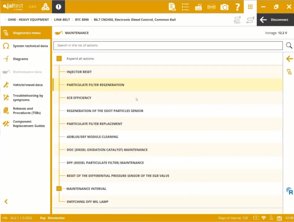 User-Friendly Diagnostic Menu For Easy Navigation