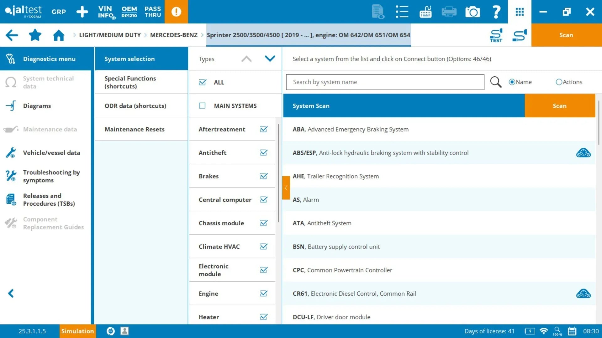 User-Friendly Diagnostic Menu For Easy Navigation