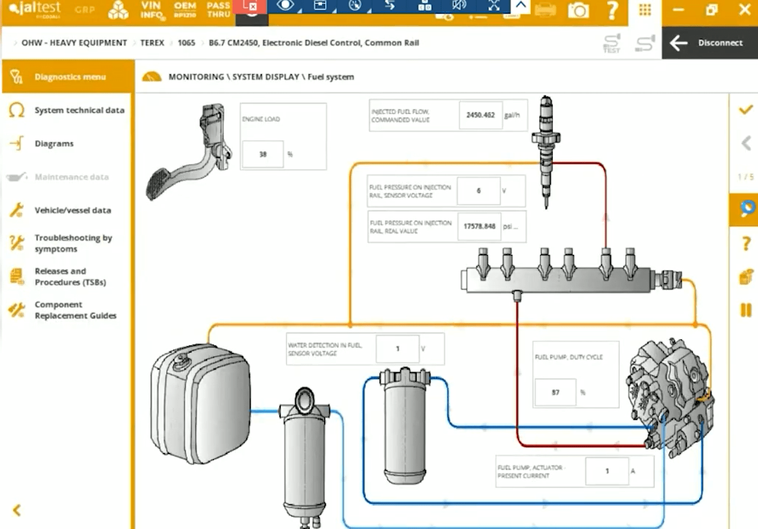 User friendly_Jaltest_Terex_Crane_Diagnostic_Software
