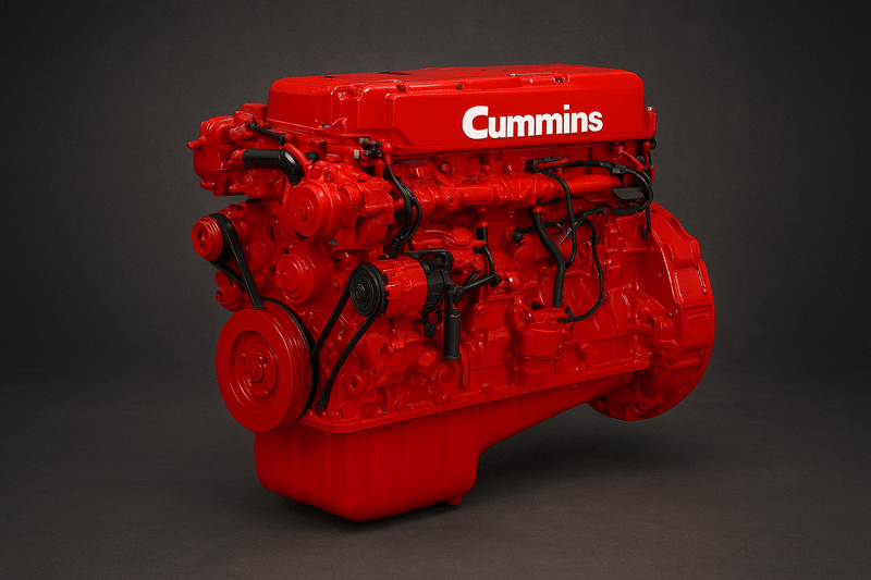 Vibrant_red_cummins_engine_details