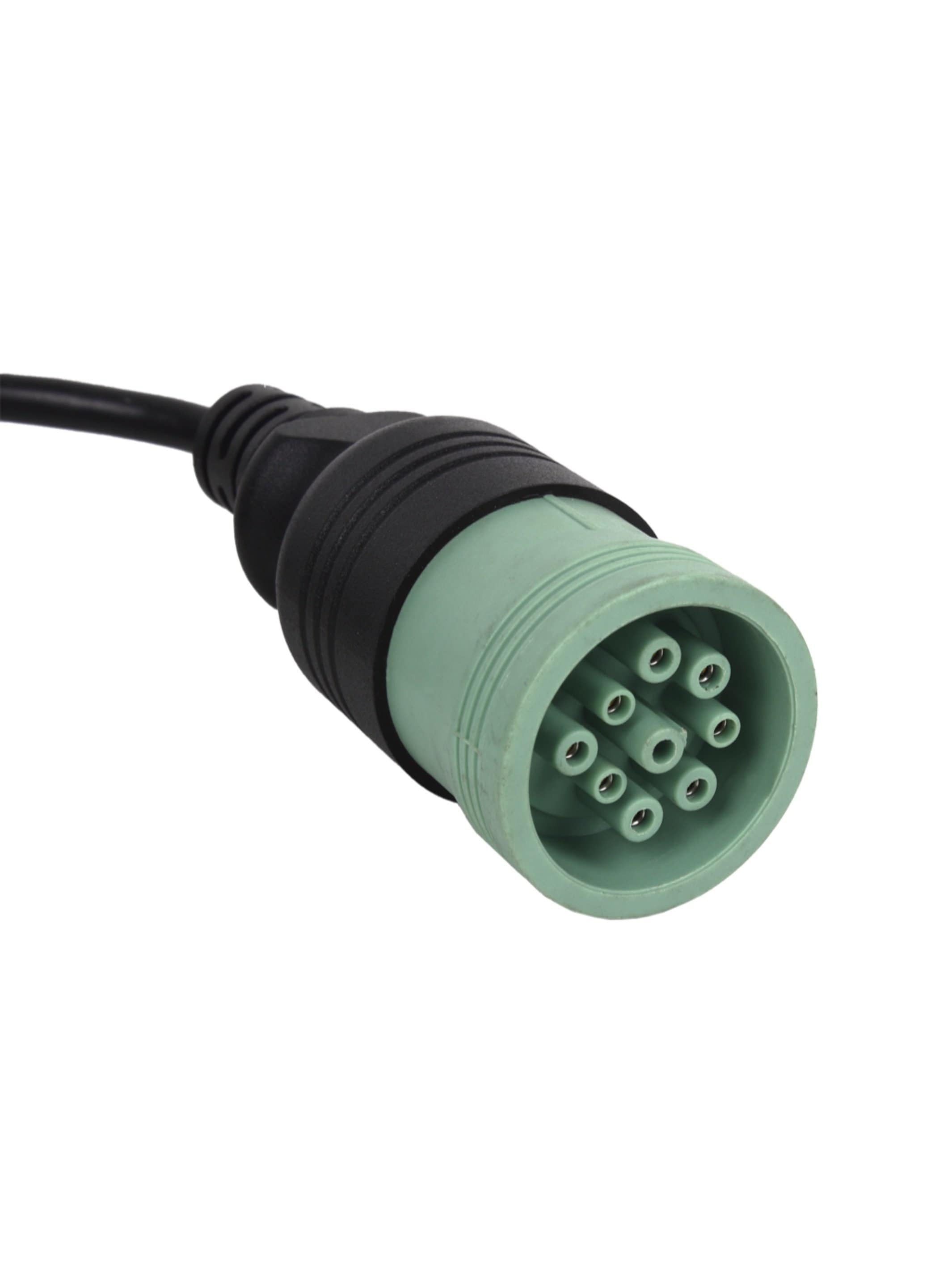 JDC217.9 Deutsch 9 Pin Type 2 Green Diagnostics Cable - Jaltest Agricultural & Construction, Heavy Equipment MH, Power Systems Deluxe Diagnostic Tool Kit